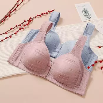 Передняя пряжка без стального кольца, нижнее белье для женщин в стиле майки больших размеров, бюстгальтер с тонкой чашкой 36/80B зелёный