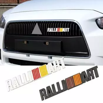 Передняя решетка автомобиля RALLIART, наклейка с логотипом для Mitsubishi ASX Triton Outlander Attrage Mirage Xpander Lancer, автоаксессуары