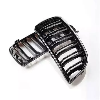 Передняя решетка для почек автомобиля, решетка переднего бампера, гриль с двойной планкой, спортивная решетка для почек, гриль для BMW E90 E91 2005-2008 (Черный глянец)