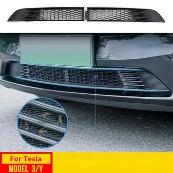 Передняя решетка, защитная решетка от насекомых, сетка для Tesla Model Y 3, воздухозаборник, вентиляционная крышка, сетка на бампер, аксессуары для фильтров