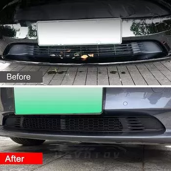 Передняя решетка Защитная решетка Вставки Сетка для Tesla Model Y 3 Highland 2024-2024 Крышка воздухозаборника Бампер Сетка Фильтр Аксессуары