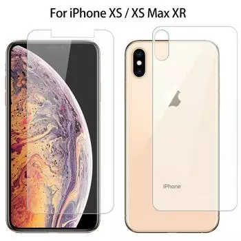 Передняя + задняя закаленное стекло для iPhone XS Max XR XS X 7 8 6 6s Plus Защитная пленка для экрана Заднее стекло iPhone 6 6s Plus