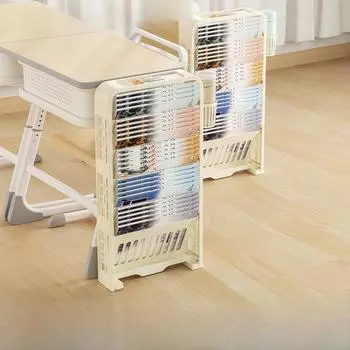 Передвижная книжная полка и стол на колесах: Многофункциональная стойка для хранения вещей для использования в классе или дома