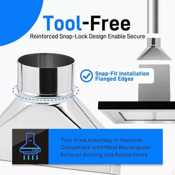 Переход воздуховода Оцинкованный переход, Прямоугольный к круглому адаптер, Адаптер для вентиляционного отверстия для 150mm Diameter
