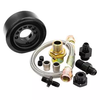 Переходная пластина линии подачи масла Адаптер подачи масла Комплект для переоборудования сэндвича для двигателя Honda Acura LS B20 VTEC красный