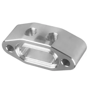 Переходная пластина линии подачи масла LS TWIN TURBO DUAL 90 градусов 18 дюймов NPT LS1 Комплект LSX Порт LS3 прямоугольный серебряный