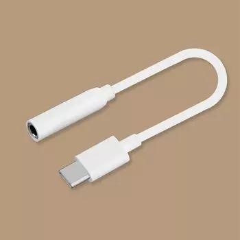 Переходник-адаптер для наушников Type-C на 3,5 мм, кабель Type C Male на 3,5 AUX Audio Female Jack белый