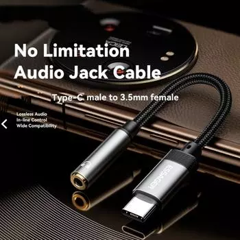 Переходник для наушников, кабель-адаптер 3,5 Jack USB C на 3,5 MM Jack, адаптер, цифровой провод Type-C to 3.5mm