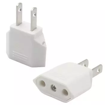 Переходник для розетки типа C, набор из 2 шт. Переходник для бытовой розетки, переходник для электросети 6 А, круглый, плоский, переходник с 2 штырьками, тип CA 125-250 В