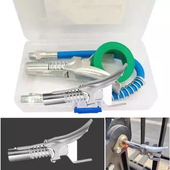 Переходник для шприца для смазки Комплект шлангов Замок пистолета Муфта для смазки Быстроразъемный фиксатор на конце муфты Фитинг Zerk 1/8 дюйма NPT SAE и метрический серебряный