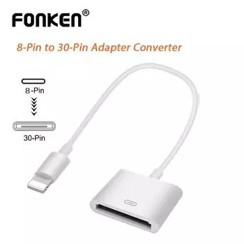 Переходник Fonken с 8-контактным разъемом «папа» на 30-контактный разъем «мама» для зарядки кабеля синхронизации данных, разъем, совместимый с iPhone