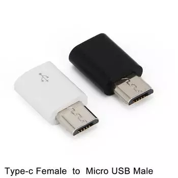 Переходник-коннектор USB-C Type C Female To Micro Usb Male чёрный
