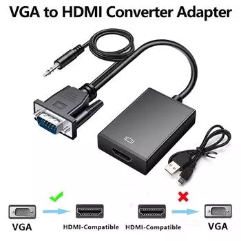 Переходник-конвертер, совместимый с VGA на HDMI