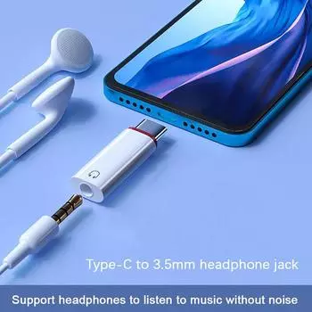 Переходник «мама» 3,5 мм на разъем «папа» типа C для конвертера проводной гарнитуры Macbook 3,5 мм