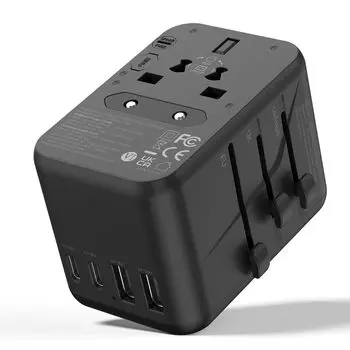 Переходник PD 65W GaN Быстрая зарядка Революционная в отрасли модель Всемирно совместимая розетка Зарядка 6 устройств одновременно Розетка QC за рубежом