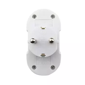 Переходник с 1 на 2 европейских розеток, адаптер для расширения розетки по стандарту ЕС, удлинитель розетки, конвертер белый
