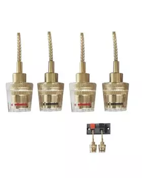 Переходник типа «банан» Letics, 4 мм, клемма для кабеля динамика, многожильный провод, высокая проводимость, стабильное соединение, набор из 4 шт.