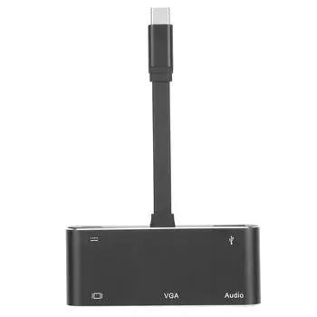 Переходник типа C в HDMI VGA o Кабель-адаптер из алюминиевого сплава Электронные принадлежности белый
