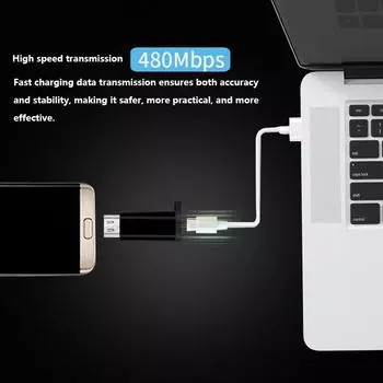 Переходник USB Type C на Micro USB для телефона и планшета, переходник Micro USB Male на Type C Female для кабеля для зарядки телефона синий