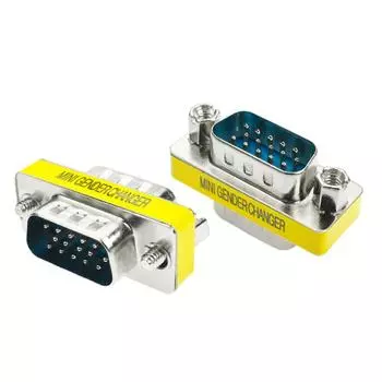 Переходник VGA «папа-папа» 15 для 15-контактной удлинительной головки VGA, двойной переходник «папа», сквозная головка без пайки