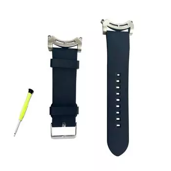 Переходники для ремешков из матовой нержавеющей стали и ремешок диаметром 24 мм, совместимые с часами Citizen Promaster Dive Eco-Drive Ecozilla BJ8050-08e 24mm чёрный