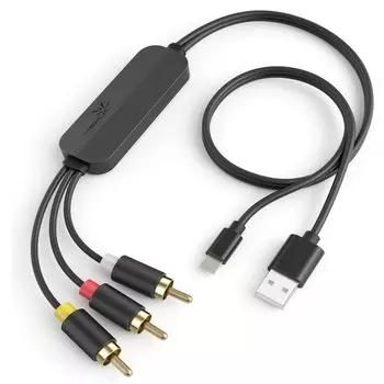 Переходной кабель Lightning-RCA Переходной телефонный кабель Lightning-AUX Композитный кабель с 3-контактным разъемом RCA Входной разъем Lightning Композитный видеовыход