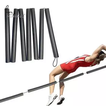 Перекладина для прыжков в высоту, эластичная перекладина, банджи-шнур, тренировочное оборудование для прыжков в высоту, тренировочный шест для начинающих чёрный