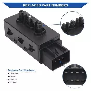 Переключатель электропривода сиденья слева, 6-позиционный переключатель управления, замена для Chevrolet GMC Cadillac Buick и других, замена 12451495