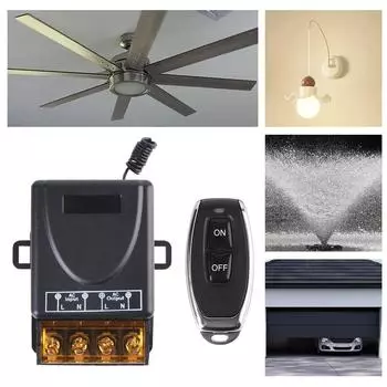 Переключатель дистанционного управления DC12-72V/AC85-265V RF433Mhz Беспроводное управление Вкл.-выкл. 30A Приемник Лампы Настенный выключатель света Универсальное реле водяного насоса One Drag One