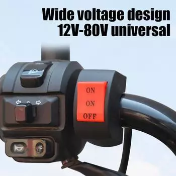 Переключатель для модификации мотоцикла Переключатель на руле Модификация светодиодной фары Кнопка включения/выключения двойной вспышки