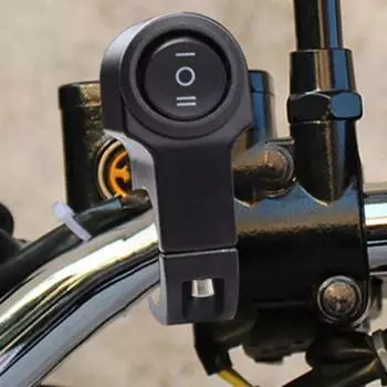 Переключатель фар на руле, трехпозиционная кнопка, 12 В, переключатели прожекторов для мотоциклов ATV, 22 см, 7/8 дюймов чёрный