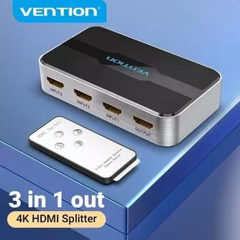 Переключатель HDMI 4K/60 Гц 3 входа 1 выход Адаптер переключателя HDMI 2.0 для Smart Box TV