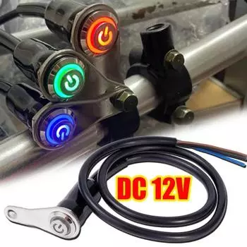 Переключатель индикатора мотоцикла для модификации внедорожного транспортного средства, одно отверстие, нержавеющая сталь, кнопка включения-выключения для звукового сигнала двигателя