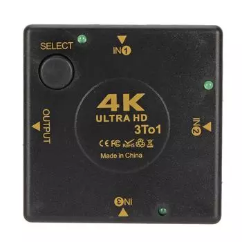 Переключатель интерфейса мультимедиа HD 3 в 1 с поддержкой 4K, селектор 3D-видеокоммутатора для игровой консоли ПК