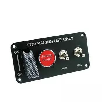 Переключатель панели управления Racing + переключатель зажигания с индикатором Кнопка автоматического запуска Переключатель зажигания Кнопка запуска Панель с переключателями чёрный