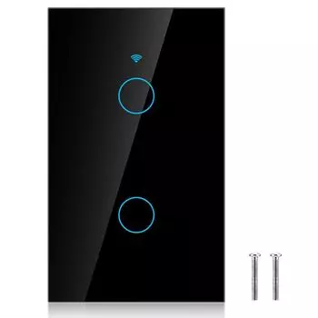 Переключатель сенсорного экрана WiFi Single Circle для Alexa Google 2?Путь переменного тока (черный )