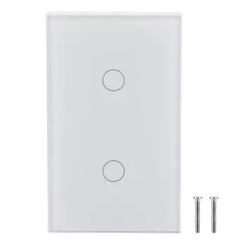 Переключатель сенсорного экрана WiFi Single Circle для Alexa Google 2?Путь переменного тока (белый ) белый