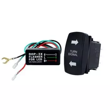 Переключатель указателей поворота с мигалкой, подходит для квадроцикла, мотовездехода, дома на колесах, внедорожника, пикапа