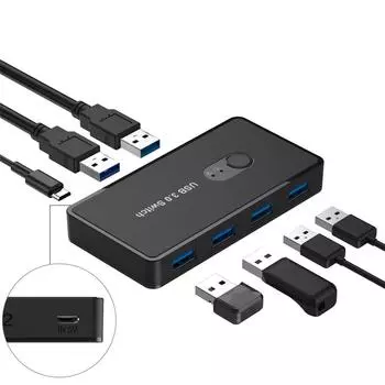 Переключатель USB 3.0 Переключатель Для ПК Принтера Сканера Мыши Клавиатуры USB Переключатель