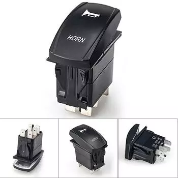 Переключатель включения/выключения, 5-контактный, черный, синий, светодиодный, тумблер, динамик, кнопка, автомобильные детали салона, прочные CHINA