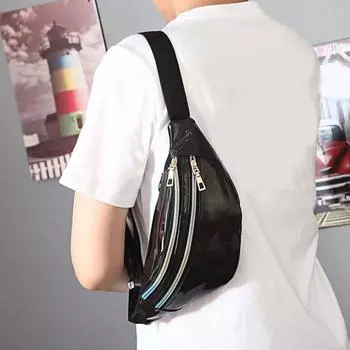 Переливающаяся поясная сумка, блестящая поясная сумка, водонепроницаемая поясная сумка из искусственной кожи с 3 карманами для путешествий, вечеринок, пляжей, музыкальных фестивалей флуоресцентный зеленый