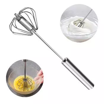 Перемешивает под давлением с помощью легкого ручного яйца из нержавеющей стали Ручное яйцо из нержавеющей стали Легко и удобно для кухни Приготовление тортов Кондитерские изделия Дома и