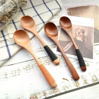 Перемешивание Смешивание с помощью перевязанной линии Еда Элегантная столовая посуда Совок Ложки для супа Столовые приборы Кухонная утварь black line коричневый