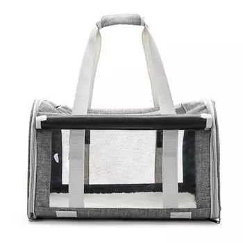 Переноска для домашних животных, дышащая, складная, мягкая, переносная, сумка для переноски кошек для путешествий в самолете, автомобиле, серая серый