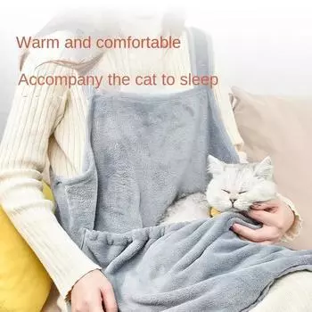 Переноска для домашних животных Фартук для путешествий Маленькая кошка Собака Подвесная сумка для груди Карманная зимняя плюшевая сумка для переноски домашних животных Кошка Обнимашка Одежда серый