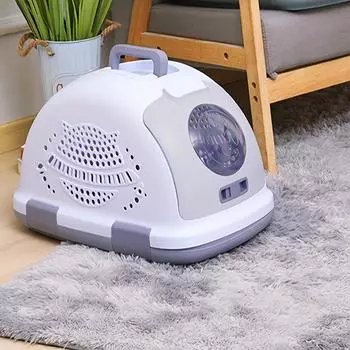 Переноска для домашних животных, клетка для кошек, портативная транспортировочная коробка для кошек, большая автомобильная сумка для кошек, транспортировочная коробка для домашних животных M светло-фиолетовый