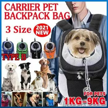 Переноска для домашних животных Рюкзак для домашних животных Портативная дорожная сумка Передняя сумка для домашних животных Сетчатая сумка на открытом воздухе Туризм Голова на двойное плечо Спортивная сумка S for 0-4kg чёрный