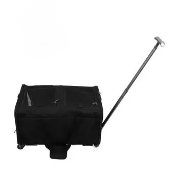 Переноска для домашних животных с колесами, с двумя отделениями, переносная, дышащая, из ткани Оксфорд, большая вместимость, на колесиках чёрный