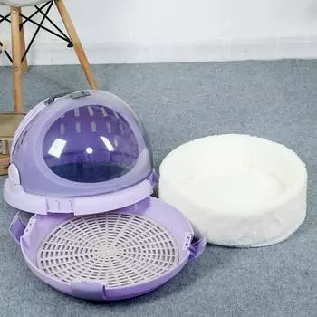 Переноска для домашних животных Space Capsule с подушкой, маленькая, дышащая, для перевозки домашних животных в автомобиле бежевый