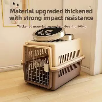 Переноска для домашних животных в самолете, утолщенная, портативная, для кошек и собак, переноска для путешествий, с большой грузоподъемностью, переноска для собак в автомобиле, товары для животных M 6.5kg 49x33x31cm чёрный